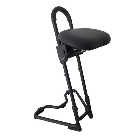 Image of STEYBIL Sit-Stand Stool with Black Leatherette