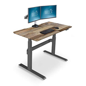 VARIDESK – Full Electric Desk – PRODESK 48 Electric Reclaimed Wood - 3-Button Memory Settings