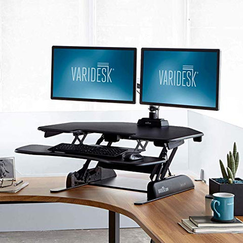 VARIDESK – Height Adjustable Standing Desk Cube Corner 36 for Dual Monitors